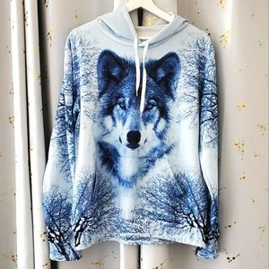🐺 All Over Print Wolf Hoodie 🐺